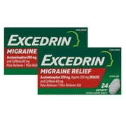 Excedrin Migraine Pain Reliever Caplets 24 ea (Pack of 2)