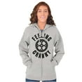 thumbnail image 3 of Feeling Cranky Bicycle Crank Cyclist Unisex Fleece Graphic Zip Up Hoodie Brisco Brands 2X, 3 of 5
