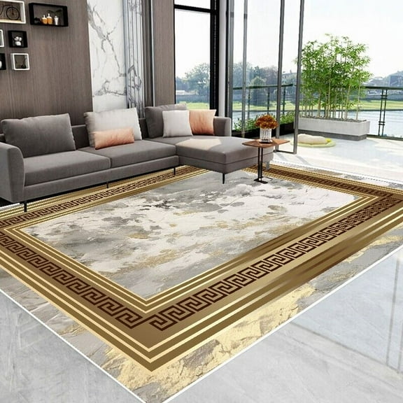 IG Modern Luxury Gold Living Room ration Carpet Home ration Bedroom Non Slip Large Size Rug Customiz