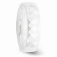 thumbnail image 4 of White Ceramic Ring Band Wedding Standard Faceted 6mm Polished, 4 of 6