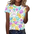 thumbnail image 2 of Hxlamzoo Women Religious Easter Jesus Shirt Short Sleeve Christian Gifts 2026 Easter Day Tops Funny Jesus Cross Printed Tee Blouse, 2 of 5