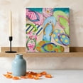 thumbnail image 3 of Summer Colorful Flip-flops Canvas Wall Art for Living Room Bedroom Bathroom, Beach Sea Shell Pattern Canvas Art Wall Decor, Artwork for Walls Home Office Decor, 10"x10", 3 of 9