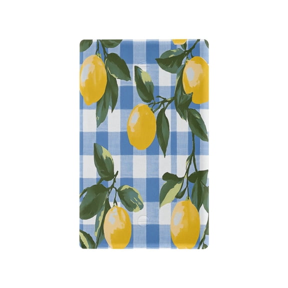 Yayeee Blank Wall Plate Cover 1-Gang 4.5"x2.7" Home Unused Decorative Outlet, Light Blue Plaid