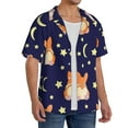 thumbnail image 4 of Xecao offers the Corgi Lying With Moons And Stars for Men's Casual Short-sleeved Shirt, a button-up collared shirt with a pocket, perfect for beach vacations and yacht travel in the Medium size., 4 of 7