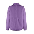 thumbnail image 6 of HAJWOH Womens Fleece Cropped Half Zip Fuzzy Sweatshirts Warm Sherpa Pullover Stand-Up Collar Varsity Jackets with Zipper Pockets, 6 of 7