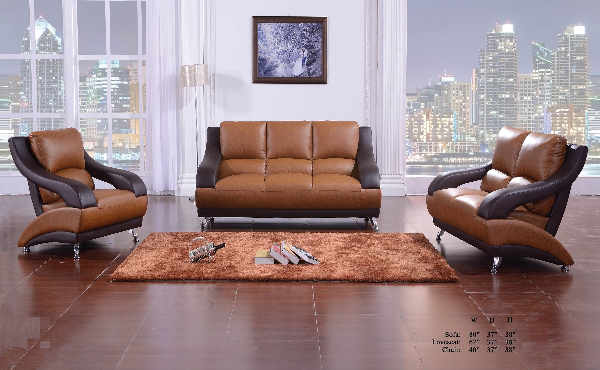 brown leather sofa loveseat and chair set