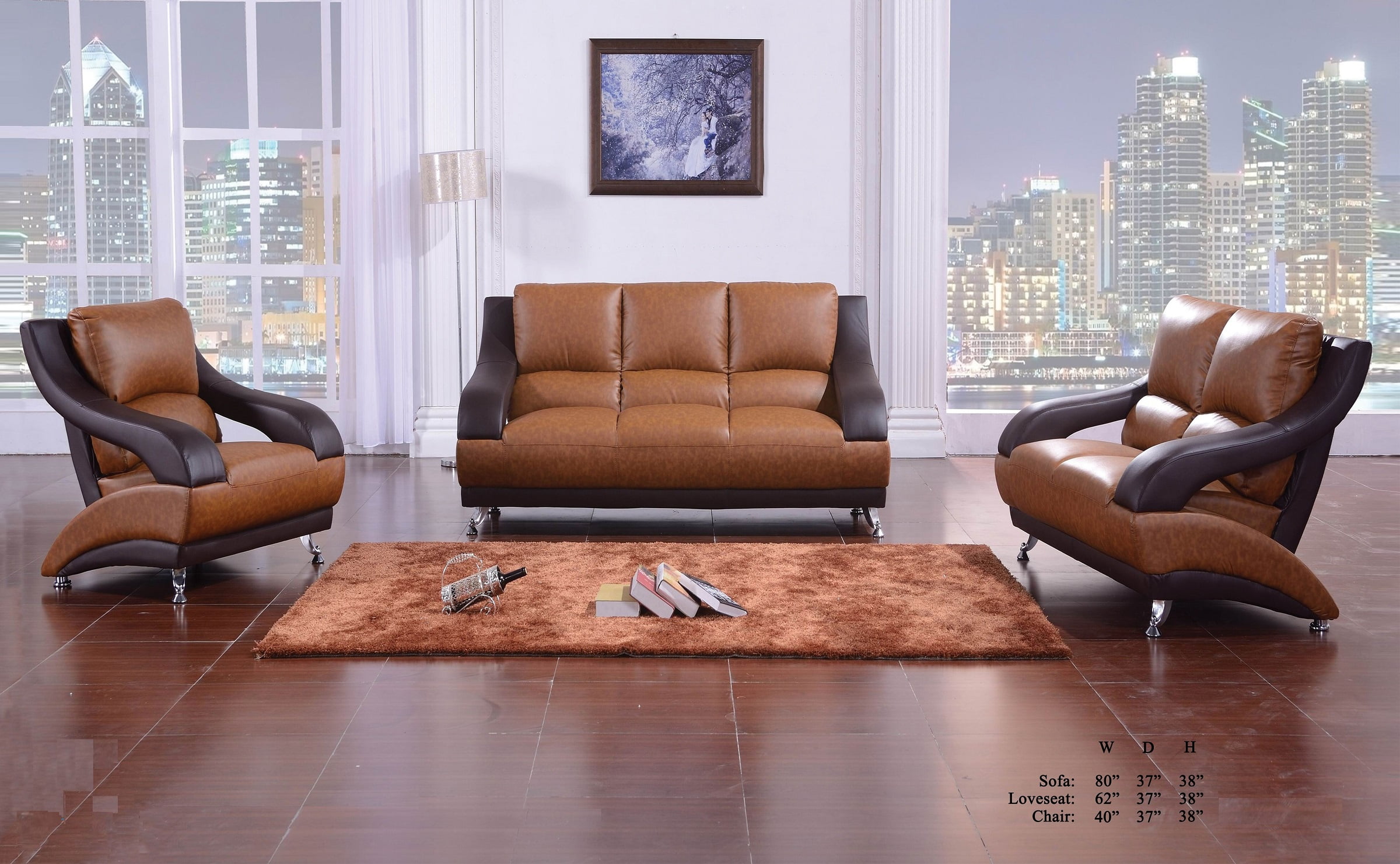 modern two tone bonded leather oversized recliner sofa