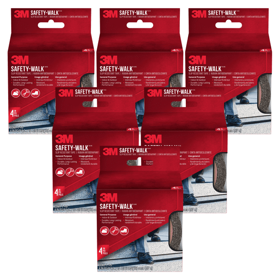 3M Safety-Walk Slip-Resistant Tape: 4 in. x 15 ft. (Black) [6-pack]