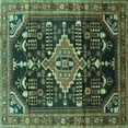 thumbnail image 1 of Ahgly Company Machine Washable Indoor Square Persian Turquoise Blue Traditional Area Rugs, 6' Square, 1 of 4
