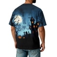 thumbnail image 7 of Halloween Shirts for Men Funny Pumpkin Ghost Print Graphic Halloween Tshirts Round Neck Short Sleeve Corduroy Tops Dark Gray M, 7 of 7