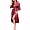 thumbnail image 2 of Ekouaer Satin Robes for Women Silk Kimono Bathrobe for Bride Long Bridesmaids Wedding Party Loungewear Sleepwear, 2 of 6