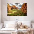 thumbnail image 2 of Elephant Stock Zion National Park Mountainscape Wall Art - Horizontal Canvas Wall Art - Living Room Wall Decor - Nature Canvas - Blue And Brown Decor - 45" x 30", 2 of 8