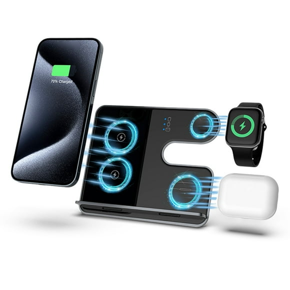 Meitianfacai 3 in 1 Wireless Charger,18W Fast Charging ,Charging Station for Apple Devices Foldable Charging Dock for iPhone for Apple Watch,for Airpods