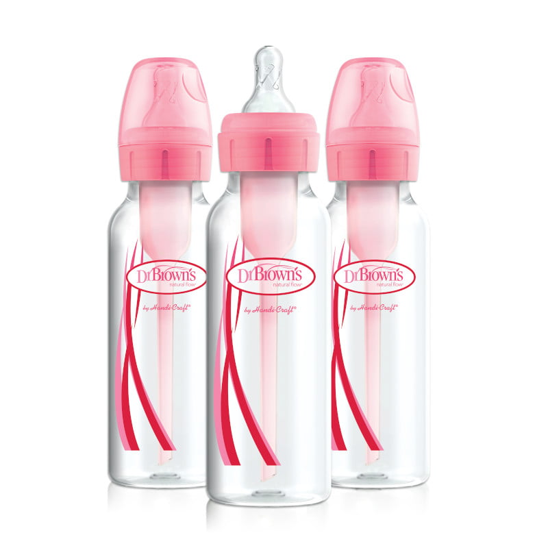 Dr. Brown's Options Baby Bottles, 8 Ounce, Pink Print, 3