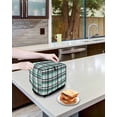 thumbnail image 4 of Fsddascl Teal Black Plaid Small Toaster Cover 2 Slice, Kitchen Appliance Covers, Farmhouse Teal Black Checkered Toaster Oven Cover with Loop, Bread Machine Cover Polyester Dust Cover Protection, 4 of 5