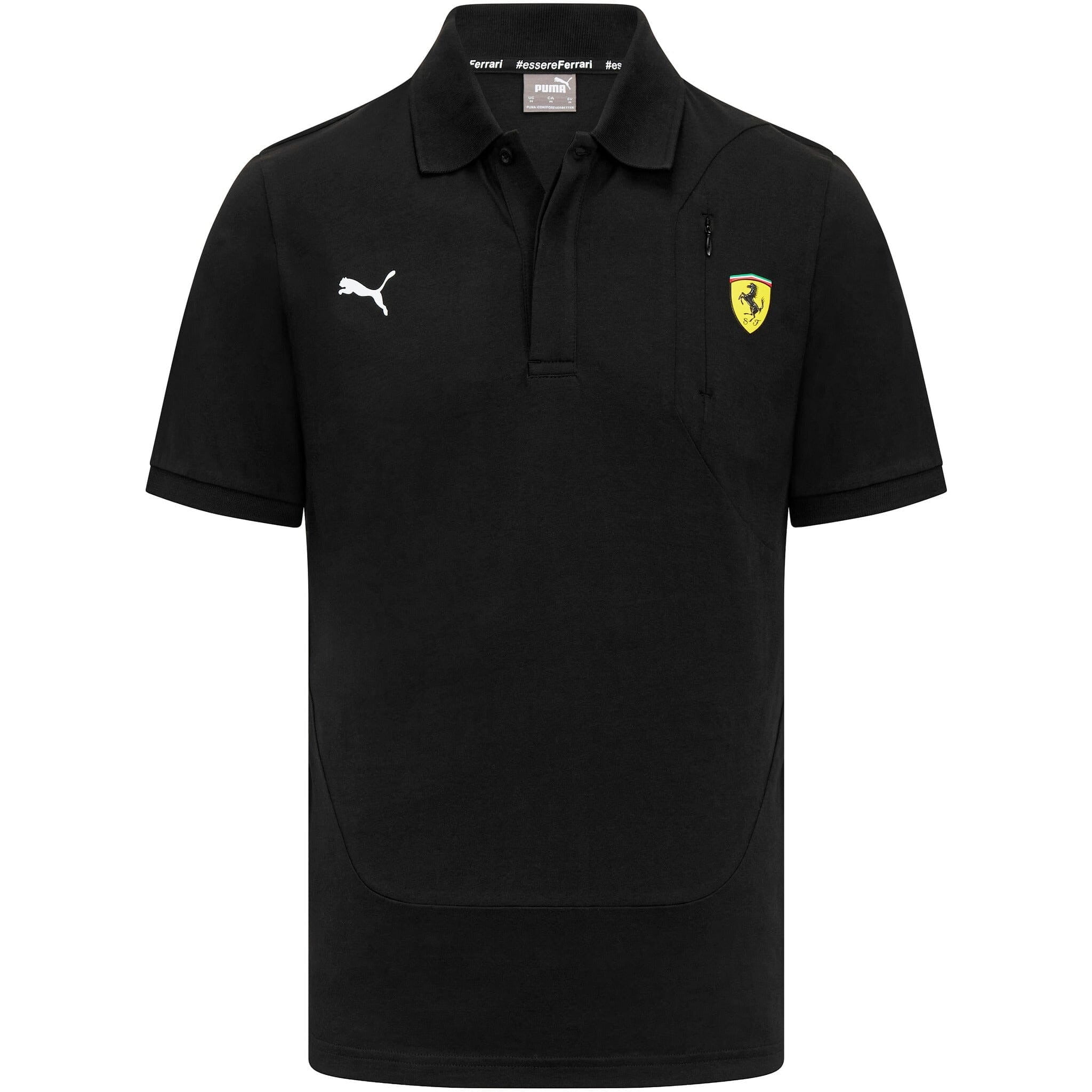 Scuderia Ferrari Men s Puma Small Shield Logo Polo Shirt Red Black