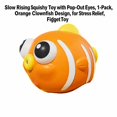thumbnail image 3 of Slow Rising Squishy Toy with Pop-Out Eyes, 1-Pack, Orange Clownfish Design, for Relaxation, Squeeze Toy, 3 of 3