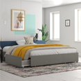 thumbnail image 6 of Atlin Designs Modern King Platform Bed with Storage Drawers in Gray Linen, 6 of 9