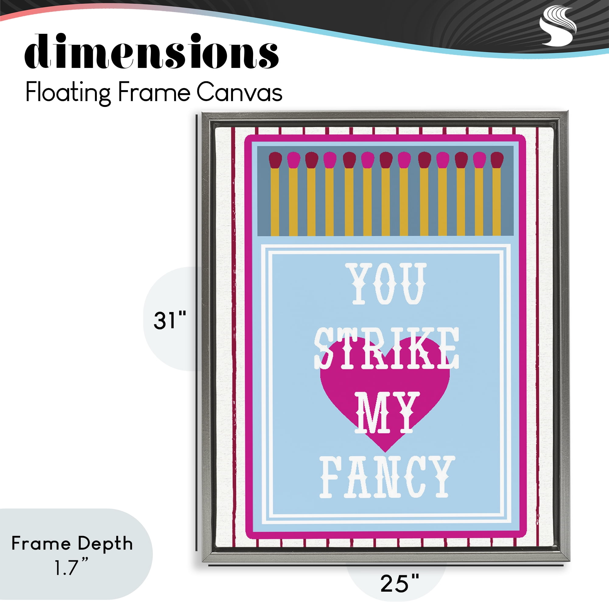 Stupell Industries You Strike My Fancy Gray Framed Floater Canvas Wall Art, design by Lil' Rue