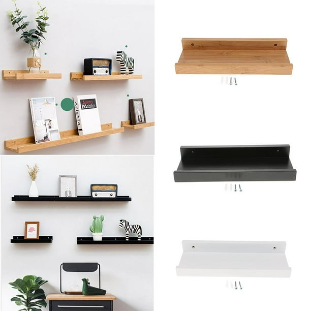 Kitchen Floating Shelves Wall Mounted Wooden Rack Decor for Room Kitchen Storage and Display DIY Hanging Shelves Black