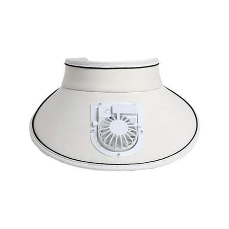 

Qocolhg Fan Hat Sun Visors Hat with Fan 3 Speeds Sun Hat USB Rechargeable Hat with Fan Cooling Fan Hats for Women Large Area Sun Protection for Hot Summer White
