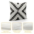 thumbnail image 4 of ONETECH  Black and White Boho Pillow Covers Aztec Geometry Blend Square Decorative Throw Pillow Covers for Sofa Couch Bed Decor (White), 4 of 5