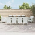 thumbnail image 1 of vidaXL 11 Piece Garden Dining Set with Cushions White Poly Rattan, 1 of 5