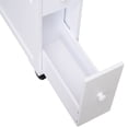 thumbnail image 6 of HOMCOM Wood Rolling Narrow Bathroom Side Storage Cabinet - White, 6 of 8