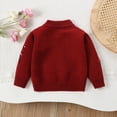 thumbnail image 5 of Girls Crew Neck Sweater Long Sleeve Glitter Bow Knitted Pullover Tops Casual Loose Comfy Stylish Clothes (2 Years, Red), 5 of 9