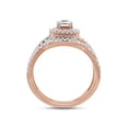 thumbnail image 4 of AFFY 0.85CT Moissanite Diamond Wedding Engagement Bridal Set Ring in 14K Rose Gold over Silver-8, 4 of 8
