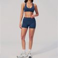 thumbnail image 5 of vigerkar High-Rise Foldover Yoga Shorts for Women - Stretchy Fabric for Pilates, Workout & Casual Streetwear (Navy, XL), 5 of 7