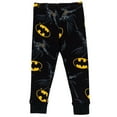 thumbnail image 4 of DC Comics Justice League Batman Big Boys Long Sleeve Pajama Shirt & Pant Set Black / White 10-12, 4 of 5