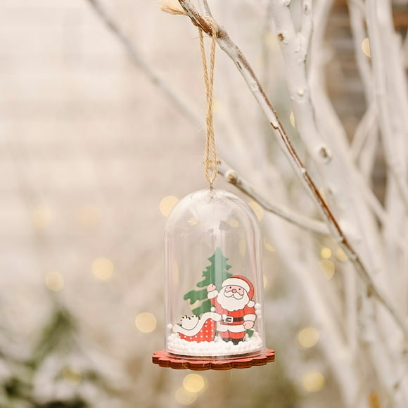 Dvkptbk Christmas Tree Ornaments Christmas Tree Decorations Glass Cover Santa & Snowman Pendant Ornaments 1Pc Christmas Ornaments on Clearance