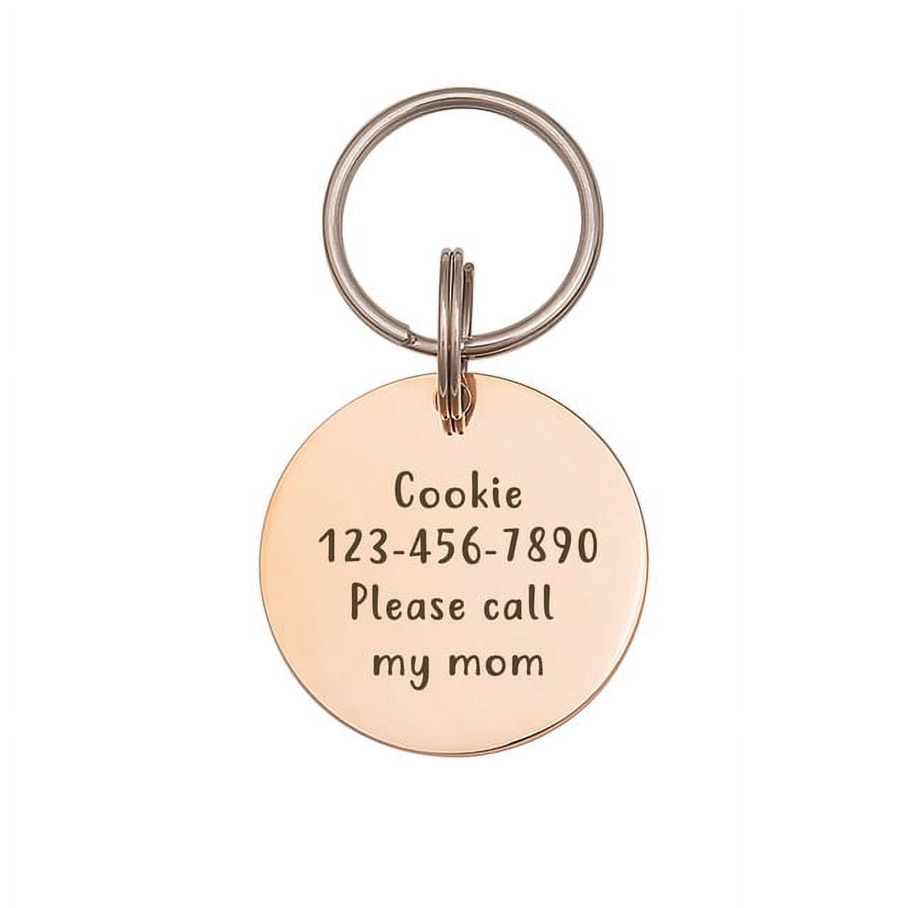 Anavia Stainless Steel Double Sided Round Free Beer Upon Return Engraved Dog & Cat ID Tag, Rose Gold, L