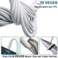 thumbnail image 3 of Cable USB C a C UIORHBQ Blanco 60W PD Carga Rápida Nylon Trenzado 2M 5 Unidades, 3 of 7