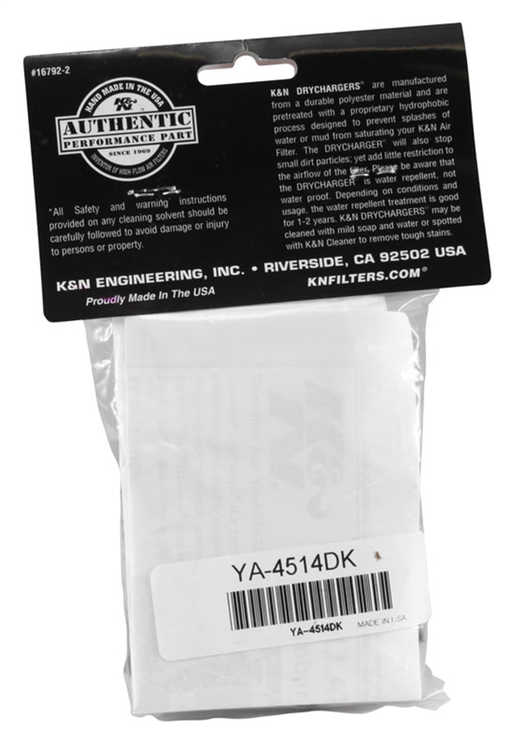 K&N YA-4514DK Black Drycharger Filter Wrap For Your K&N YA-4514XD Filter 