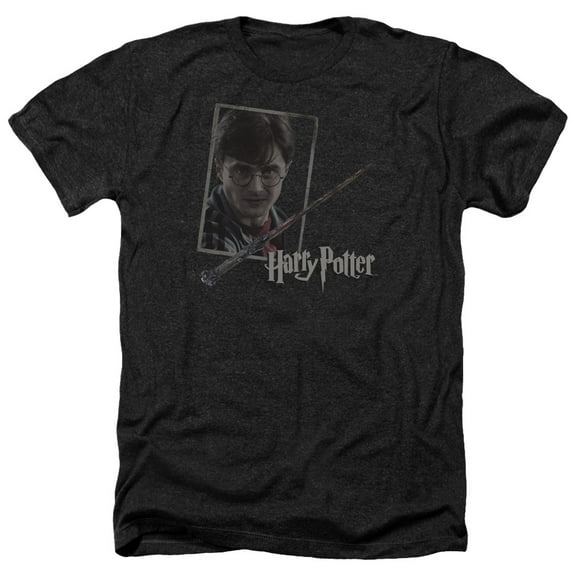 Harry Potter - Harrys Wand Portrait - Heather Short Sleeve Shirt - Large