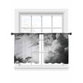 thumbnail image 7 of Gray Ombre Clouds Sheer Curtains 45 Inch Length 2 Panels Set, Modern Abstract Art Gradient Cloud Voile Window Treatment Rod Pocket Small Kitchen Curtains Drapes for Bedroom 52"x45"x2, 7 of 7