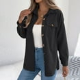 thumbnail image 5 of Women's Casual Lightweight Jacket Solid Color Lapel Pocket Button Long Sleeve Coat Outwear, 5 of 8