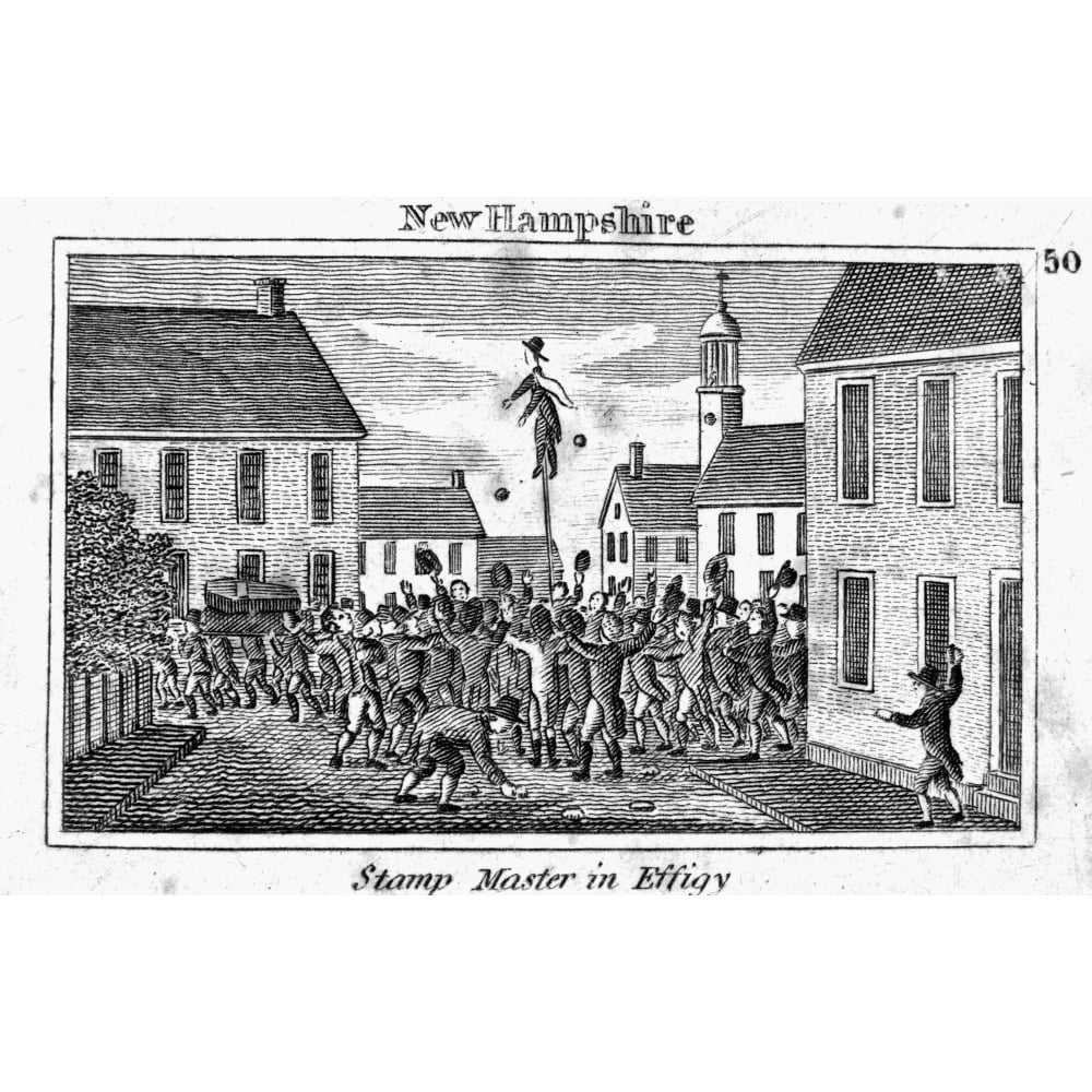 Stamp Act: Protest, 1765. /Na New Hampshire Stamp Agent Hanged In