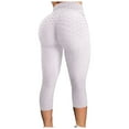 thumbnail image 2 of UTTOASFAY Woman Pants Women'S Bubble Hip Lifting Exercise Pants Fitness Running High Waist Yoga Pants White S, 2 of 4