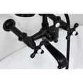 thumbnail image 4 of Kingston Brass CC547T0 Three-Handle 2-Hole Tub Wall Mount Clawfoot Tub Faucet with Hand Shower in Matte Black, 4 of 8
