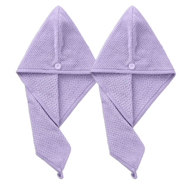 Paquete de 2 toallas de microfibra para el cabello para mujer, turbante absorbente para el cabello, toallas para el cabello de secado rápido