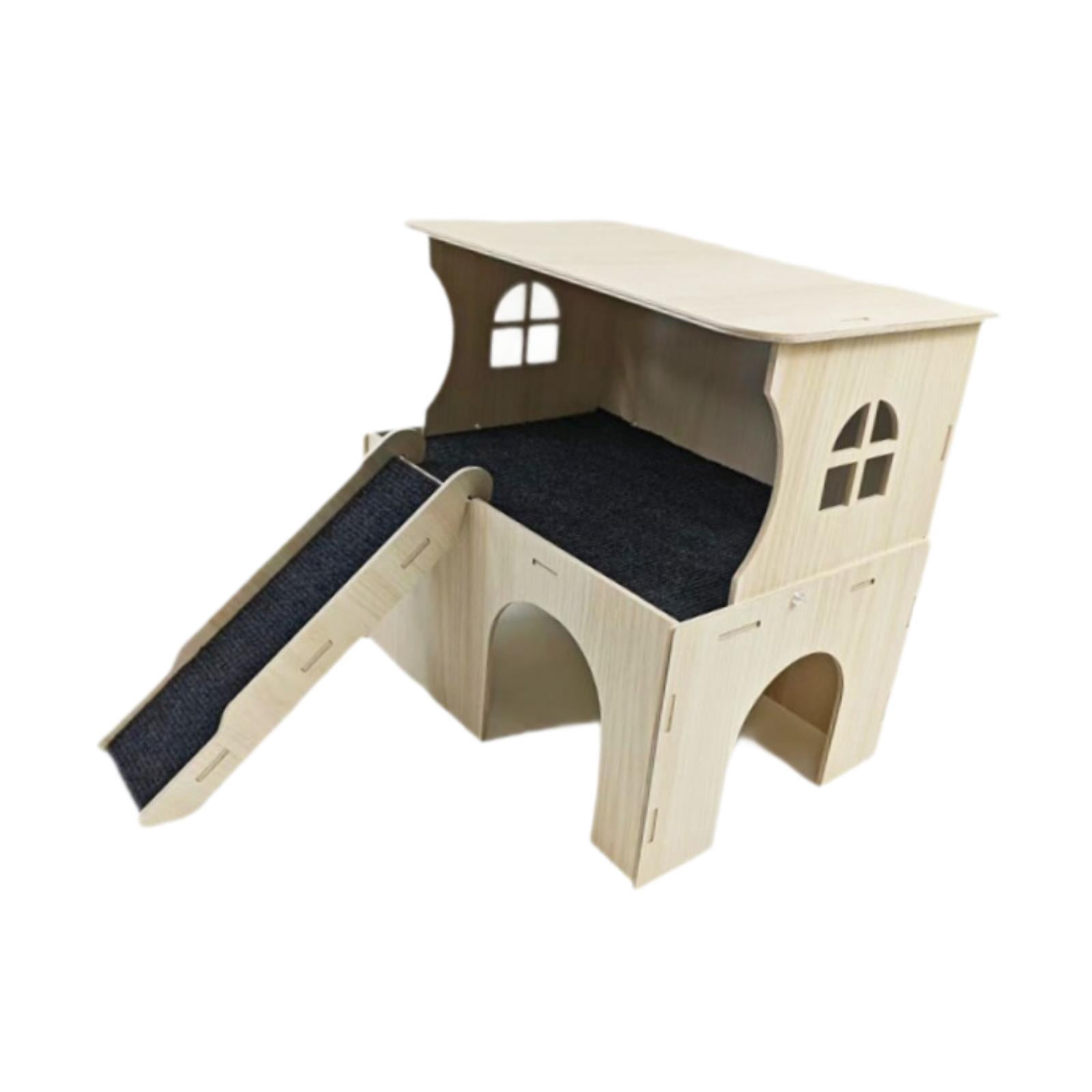 CarpNettore Hamster House Guinea Pig Hideout Easy to Assemble Cage Accessories Habitat Decor