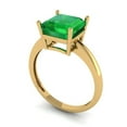 thumbnail image 2 of Solitaire Engagement Ring for Women - 2.5ct Simulated Emerald in 14K Yellow Gold Promise Ring, 2 of 6