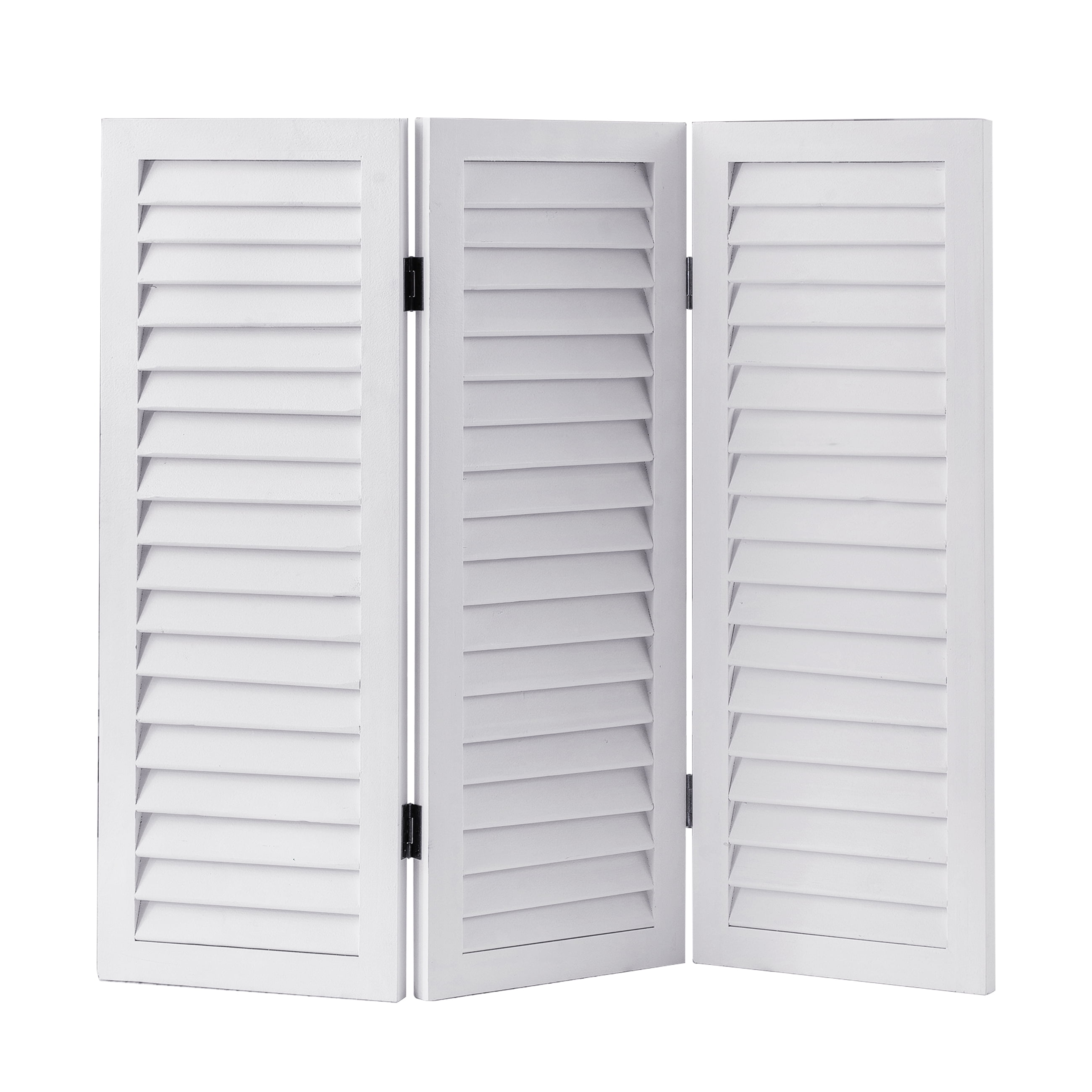 SOFE Wood Short Room Divider 3 Panel, 2.6 Ft Tall Shutters Folding Divider for Room Separation, White Room Partitions and Dividers Freestanding, Foldable Wall for Home Bedroom Office