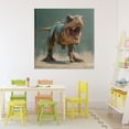 thumbnail image 3 of Stupell Industries Bohemian Roaring T-Rex in Green Canvas Art, 36 x 36, by Wumples, 3 of 8