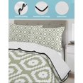 thumbnail image 3 of Twin XL Quilt Bedding Set, Sage Green White Geometric Reversible Summer Quilt 3 Pieces, Modern Abstract Art Lightweight Bedspreads Coverlets with 2 Pillow Shams for All Seasons, 3 of 5