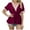 Wine, variant on Womens T Shirts Fashion Women's Short Sleeve V-Neck Loose Tops Blouse Puff Sleeve Prinded clothes under $25.00