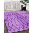 thumbnail image 3 of Ahgly Company Machine Washable Indoor Round Transitional Violet Purple Area Rugs, 7' Round, 3 of 7